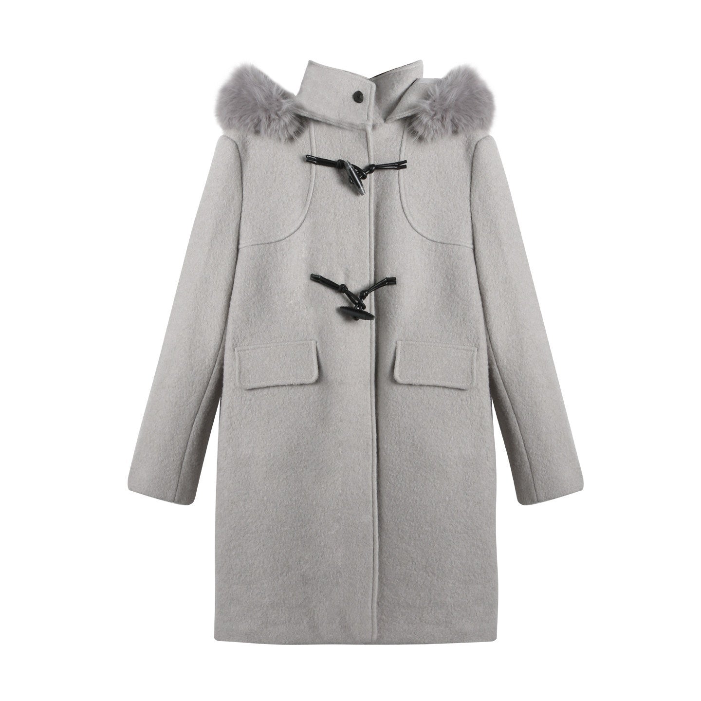 NAPSNAPS_Cool_White_Retro_Detachable_Fur_Collar_Toggle_Hooded_Padded_Women&