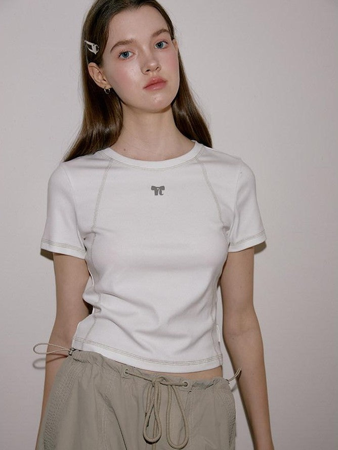 NAPSNAPS Cropped Contrast Topstitch Slim Women&
