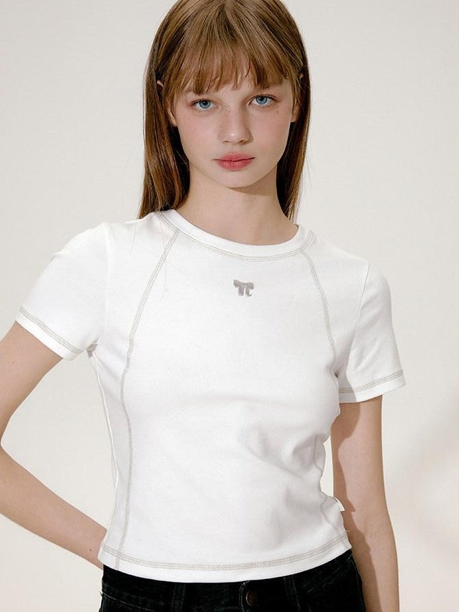 NAPSNAPS Cropped Contrast Topstitch Slim Women&