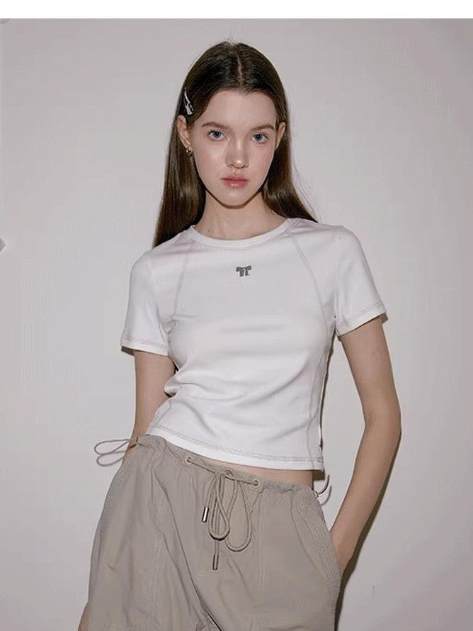 NAPSNAPS Cropped Contrast Topstitch Slim Women&