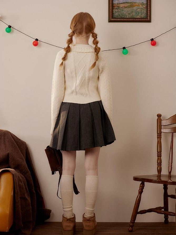 NAPSNAPS Cropped Doll Collar Bow Slim Fit Women&