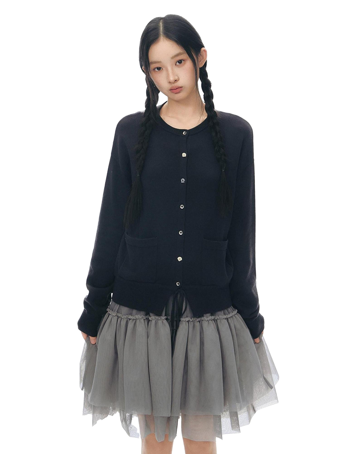 NAPSNAPS Cropped Drawstring Relaxed Knit Women&