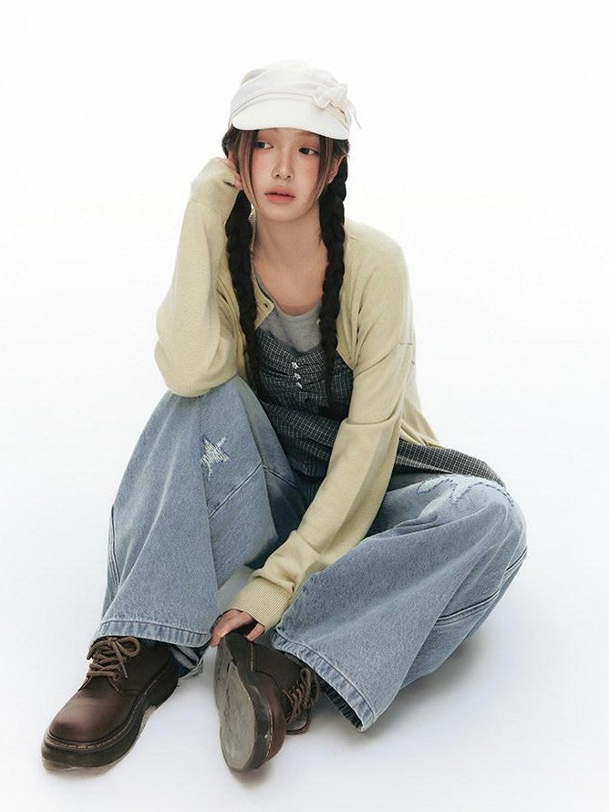NAPSNAPS Cropped Drawstring Relaxed Knit Women&