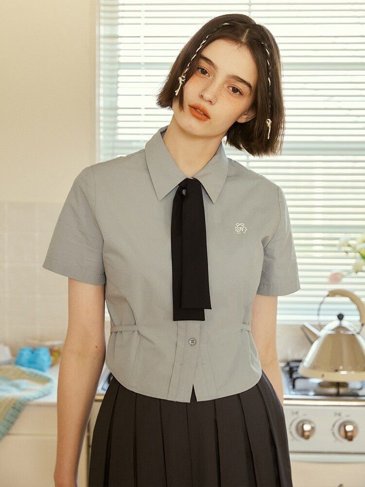 NAPSNAPS_Cropped_Polo_Collar_Button_Tie_Slim_College_Women&