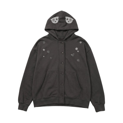 NAPSNAPS_Crying_Face_Embroidered_Vintage_Button_Placket_Women&