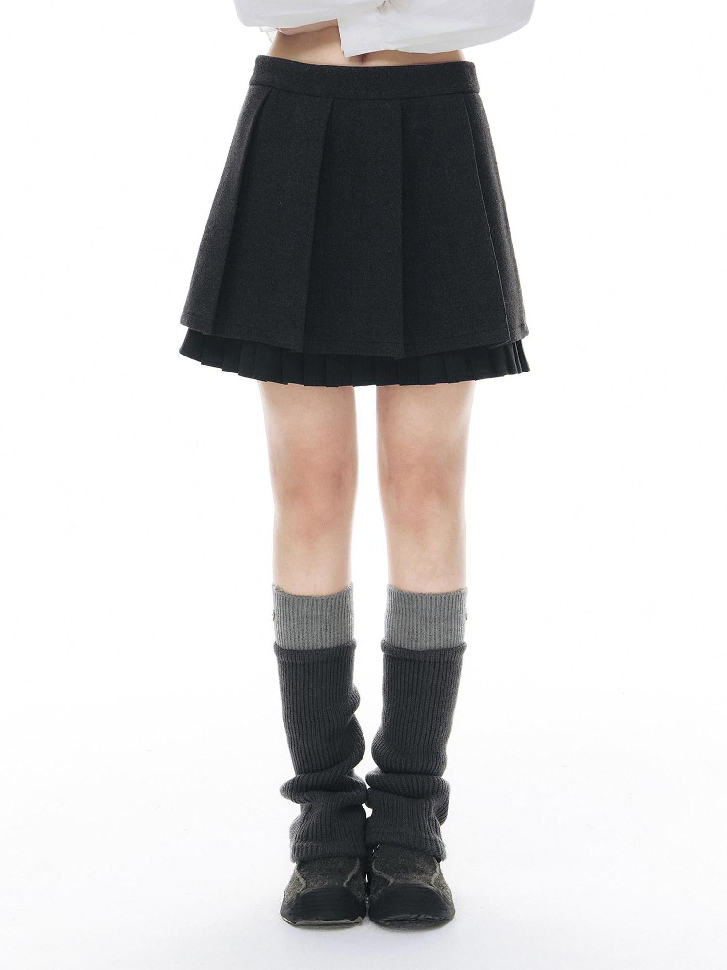 NAPSNAPS Dark Gray Ruffle Hem Patchwork College Women&