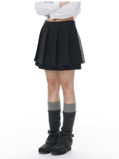 NAPSNAPS Dark Gray Ruffle Hem Patchwork College Women&