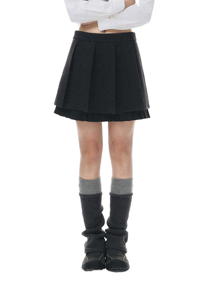 NAPSNAPS Dark Gray Ruffle Splice Double Layer Women&