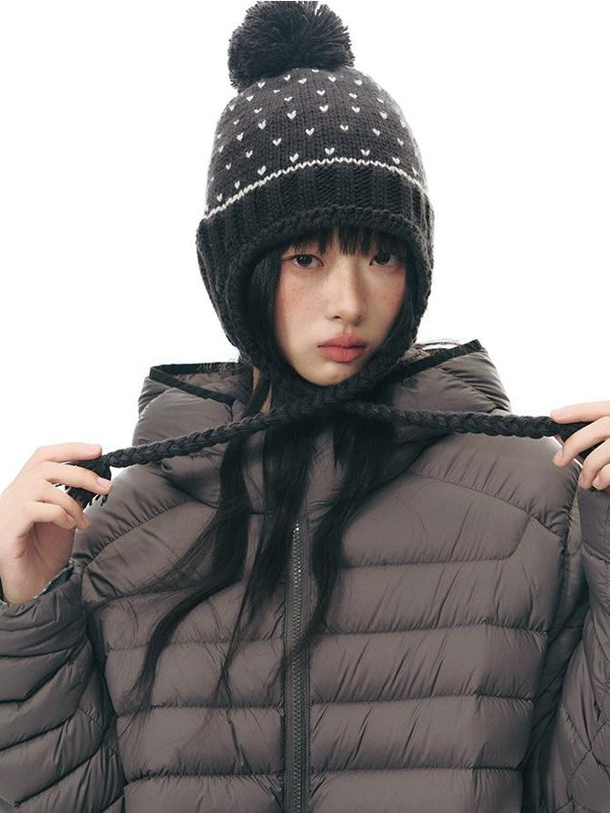 NAPSNAPS Deep Gray Ribbed Quilted Hooded Zippered Women&