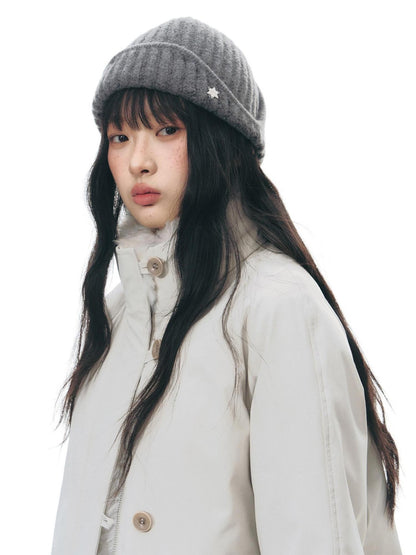 NAPSNAPS Detachable Fur Collar Stand Collar Zipper Petite Women&