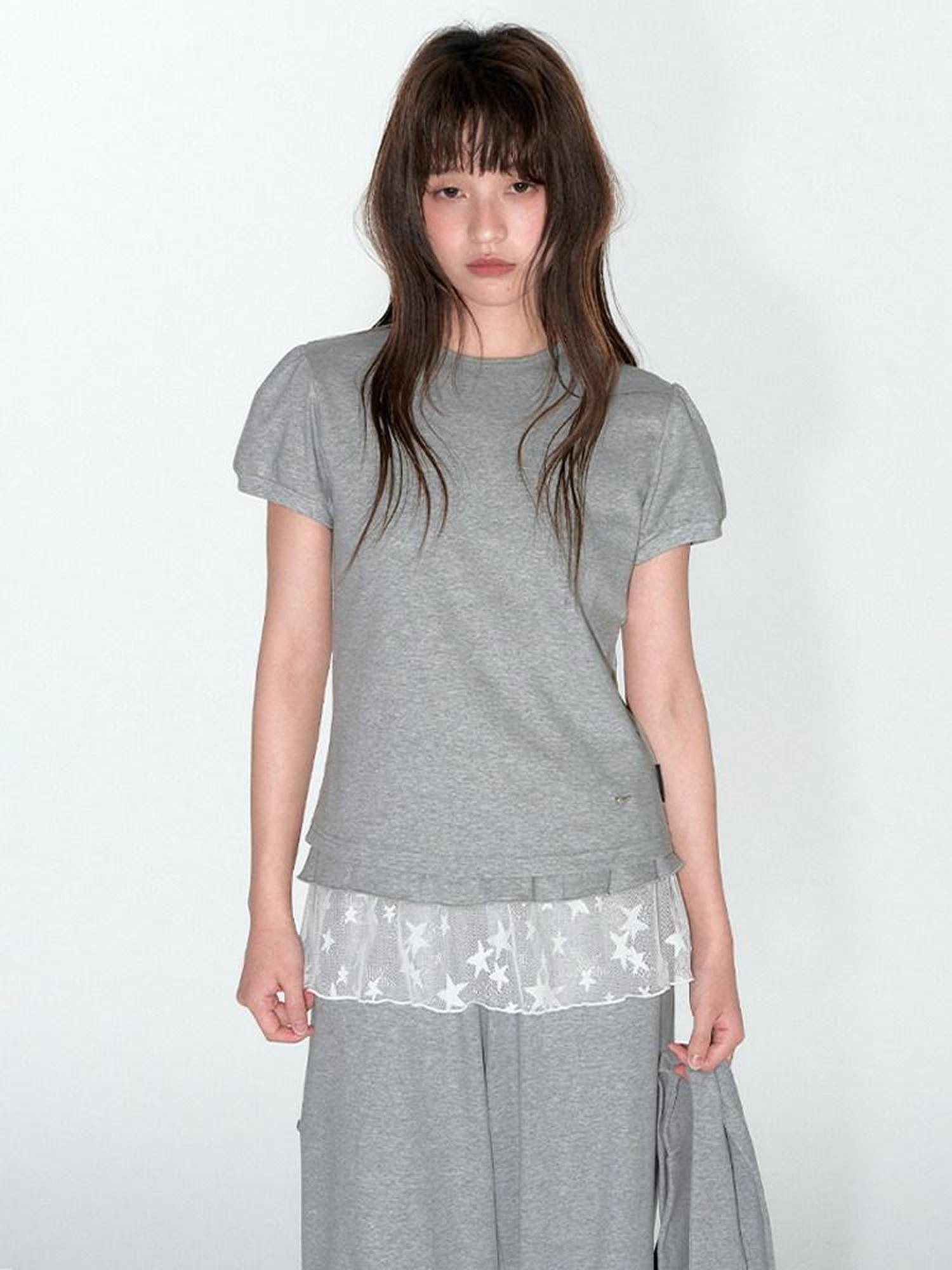 NAPSNAPS Detachable Sailor Collar Tie Puff Sleeve Women&