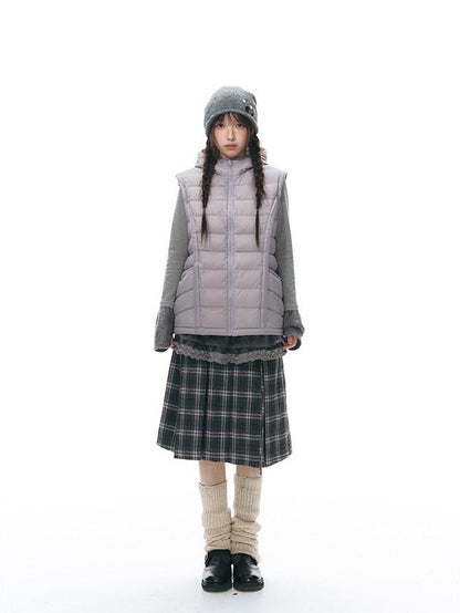 NAPSNAPS Detachable Sleeve Hooded Ribbed Women&
