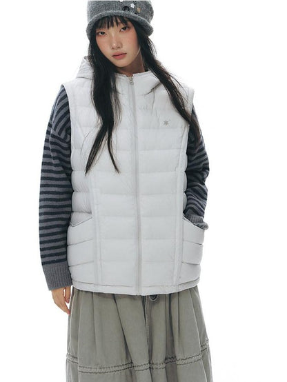 NAPSNAPS Detachable Sleeve Hooded Ribbed Women&