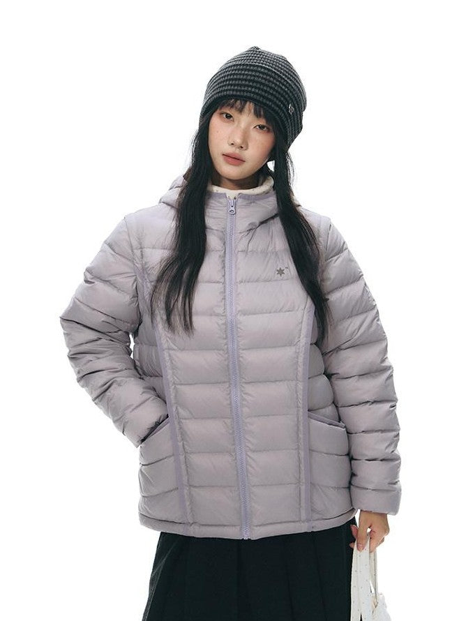 NAPSNAPS Detachable Sleeve Hooded Ribbed Women&