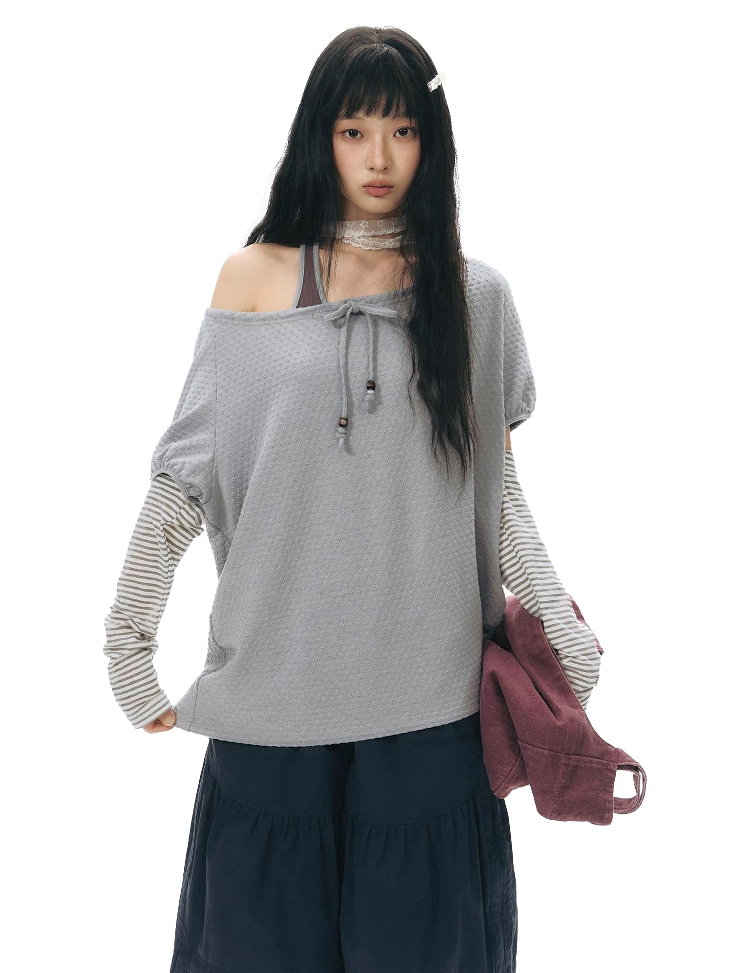 NAPSNAPS Detachable Sleeves Drawstring Women&