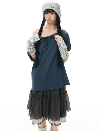NAPSNAPS Detachable Sleeves Drawstring Women&