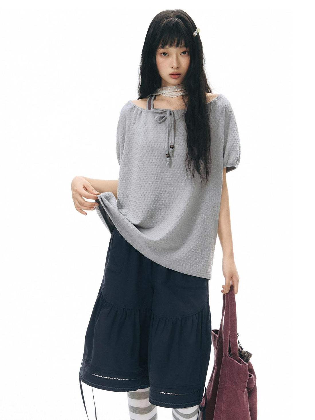 NAPSNAPS Detachable Sleeves Drawstring Women&