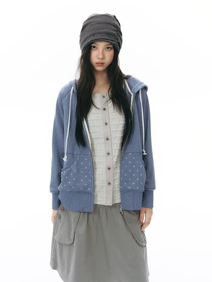NAPSNAPS Distressed Geo Print Raw Edge Raglan Women&