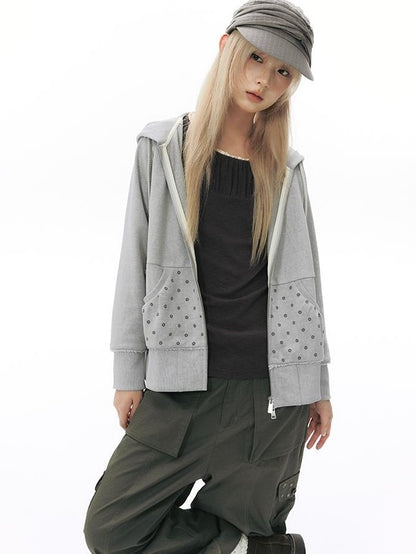 NAPSNAPS Distressed Geo Print Raw Edge Raglan Women&