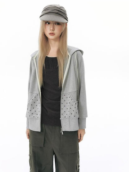 NAPSNAPS Distressed Geo Print Raw Edge Raglan Women&