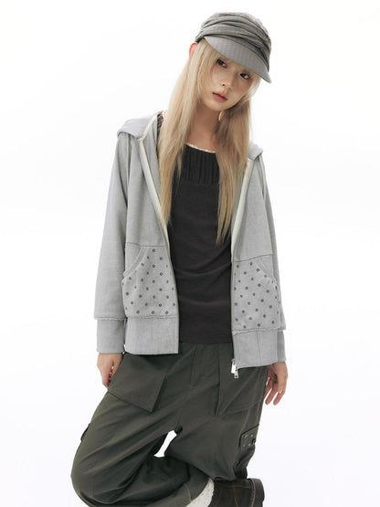 NAPSNAPS Distressed Geo Print Raw Edge Raglan Women&