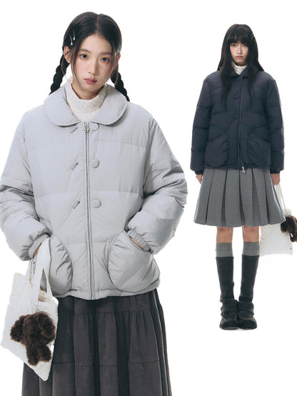 NAPSNAPS Doll Collar Arc Pocket Short Women&