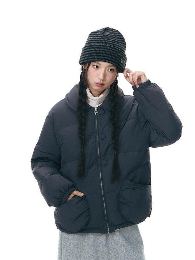 NAPSNAPS Doll Collar Arc Pocket Short Women&