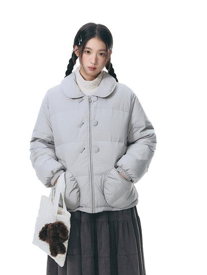 NAPSNAPS Doll Collar Arc Pocket Short Women&