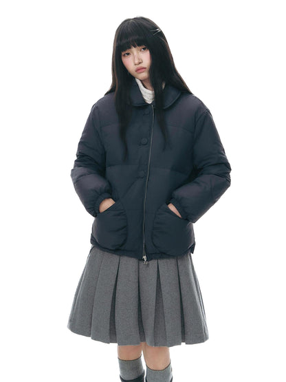 NAPSNAPS Doll Collar Arc Pocket Short Women&