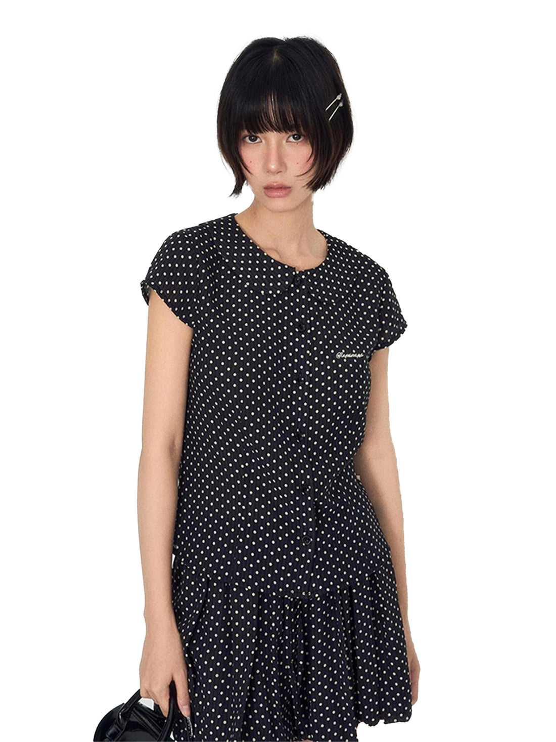 NAPSNAPS Doll Collar Embroidered Polka Dot Women&
