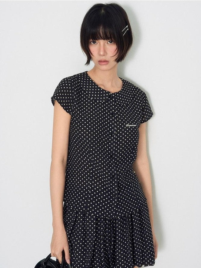 NAPSNAPS Doll Collar Embroidered Polka Dot Women&
