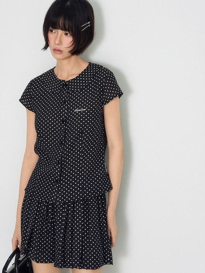 NAPSNAPS Doll Collar Embroidered Polka Dot Women&