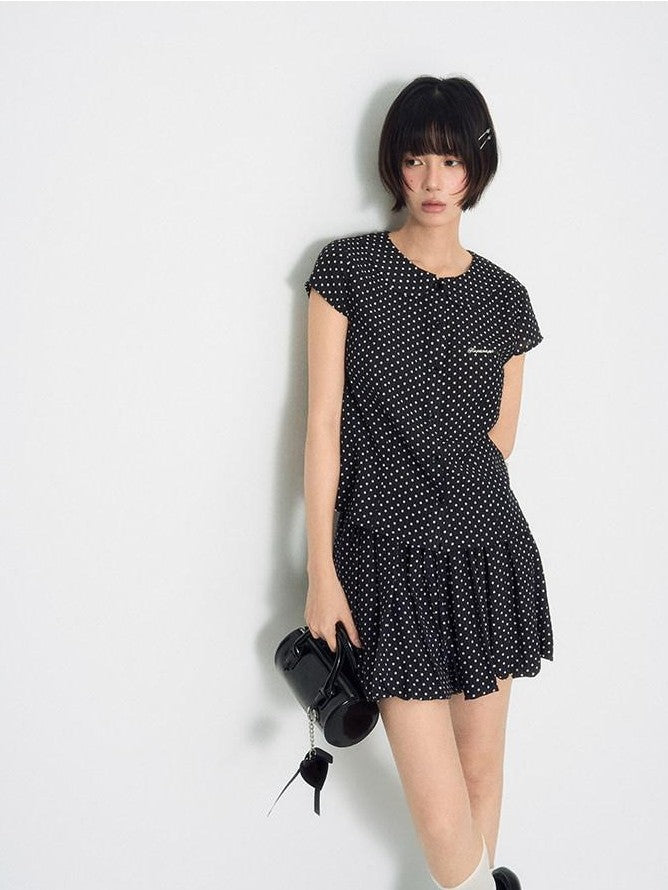 NAPSNAPS Doll Collar Embroidered Polka Dot Women&