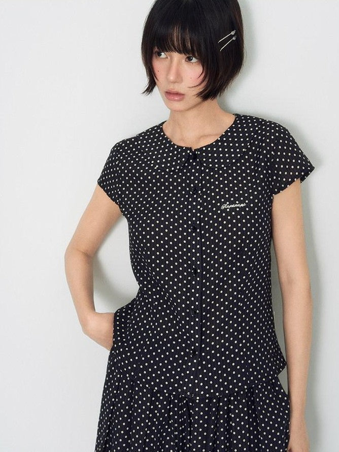 NAPSNAPS Doll Collar Embroidered Polka Dot Women&