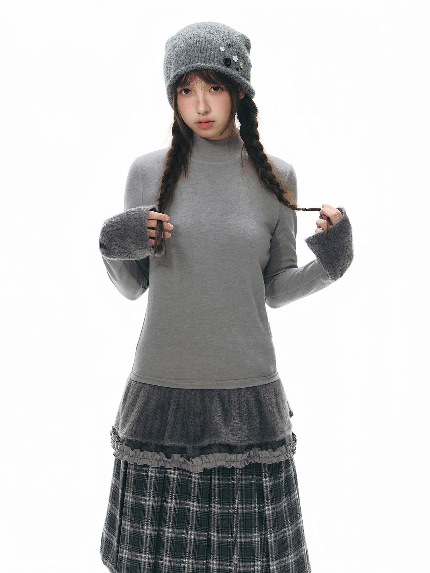 NAPSNAPS Doll Collar Patchwork Women&