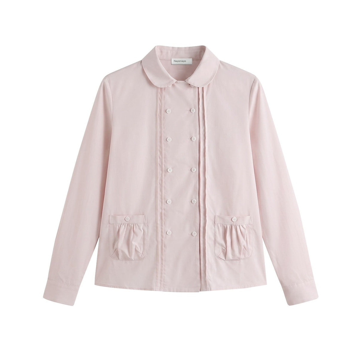 NAPSNAPS_Double_Breasted_Peter_Pan_Collar_Straight_Cotton_Women&