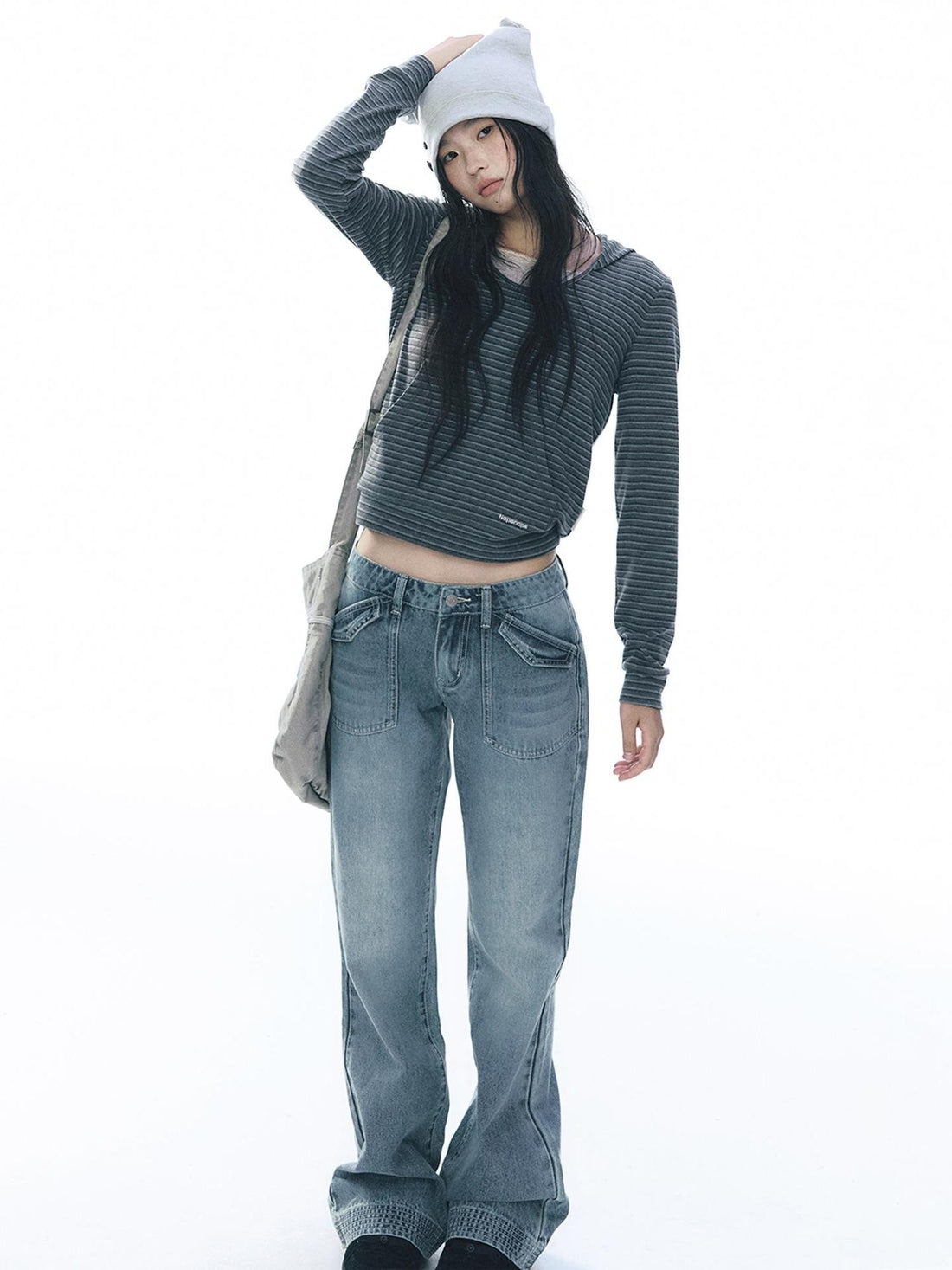 NAPSNAPS Embroidered Low Rise Slim Fit Cotton Women&