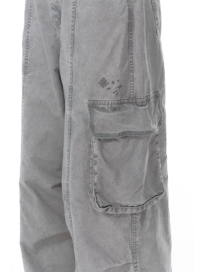 NAPSNAPS Embroidered Pocket Low Rise Wide Leg Women&