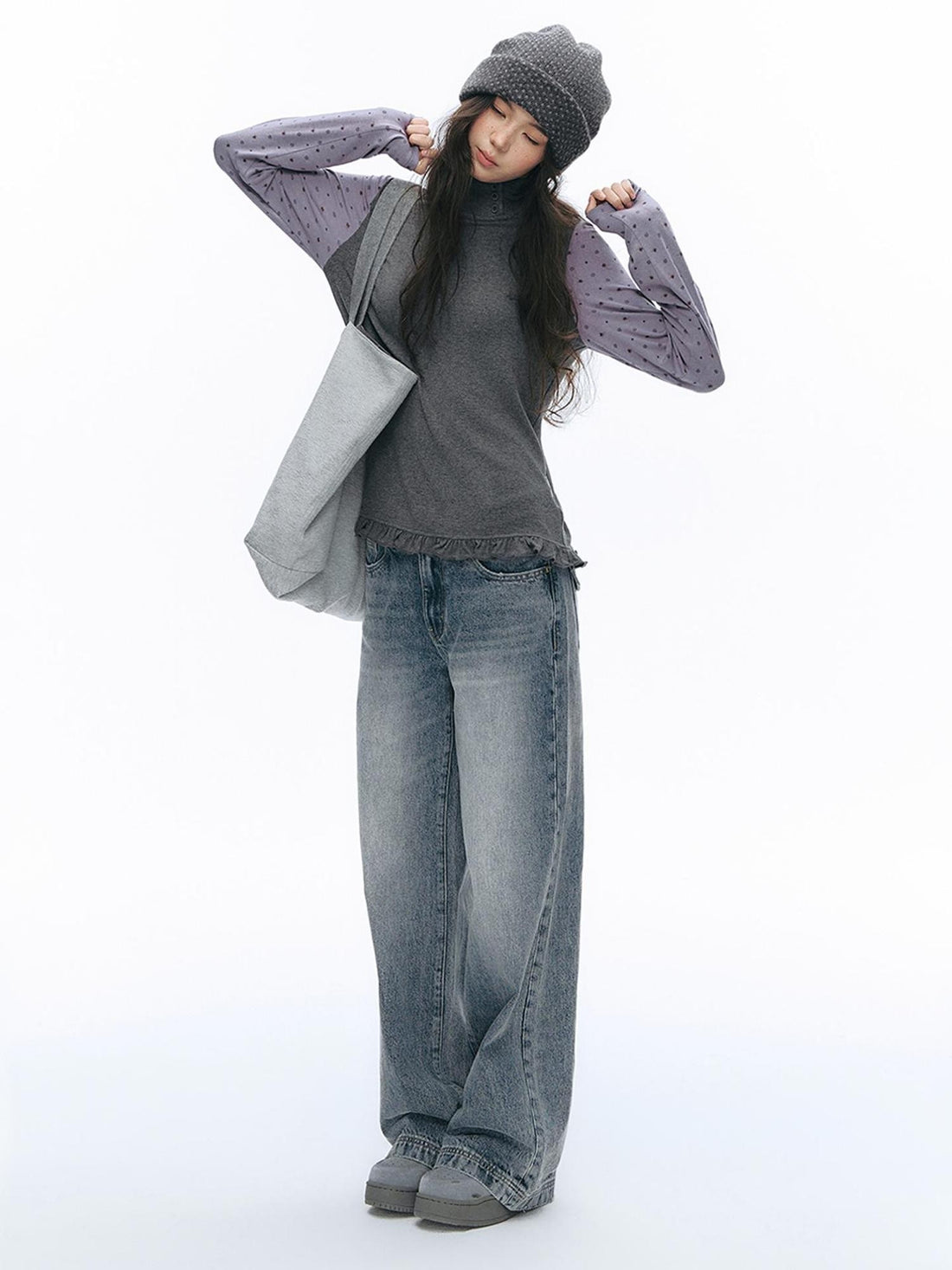 NAPSNAPS Embroidered Washed Distressed Low Rise Women&