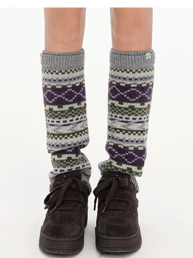 NAPSNAPS Fair Isle Jacquard Chunky Knit Wool Women&