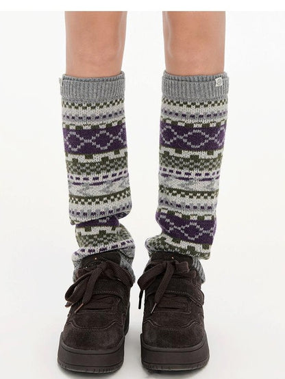 NAPSNAPS Fair Isle Jacquard Chunky Knit Wool Women&