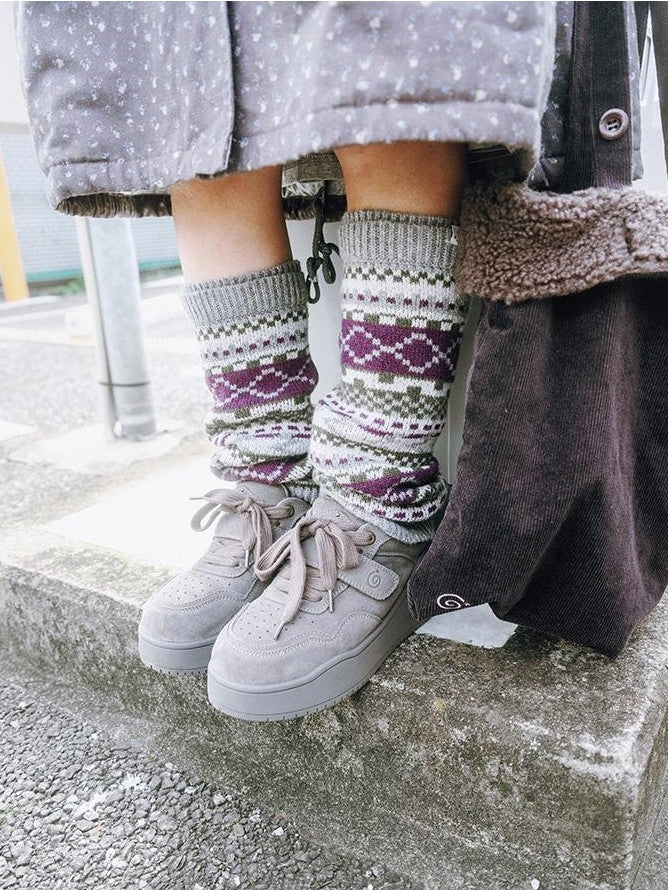 NAPSNAPS Fair Isle Jacquard Chunky Knit Wool Women&