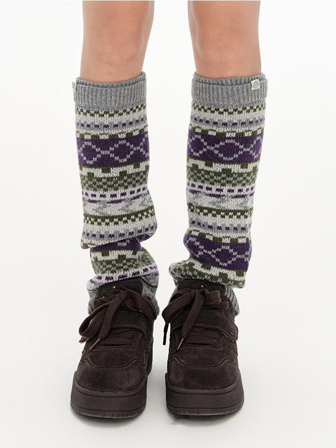 NAPSNAPS Fair Isle Jacquard Chunky Knit Wool Women&