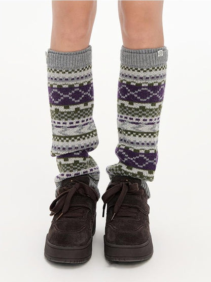 NAPSNAPS Fair Isle Jacquard Chunky Knit Wool Women&