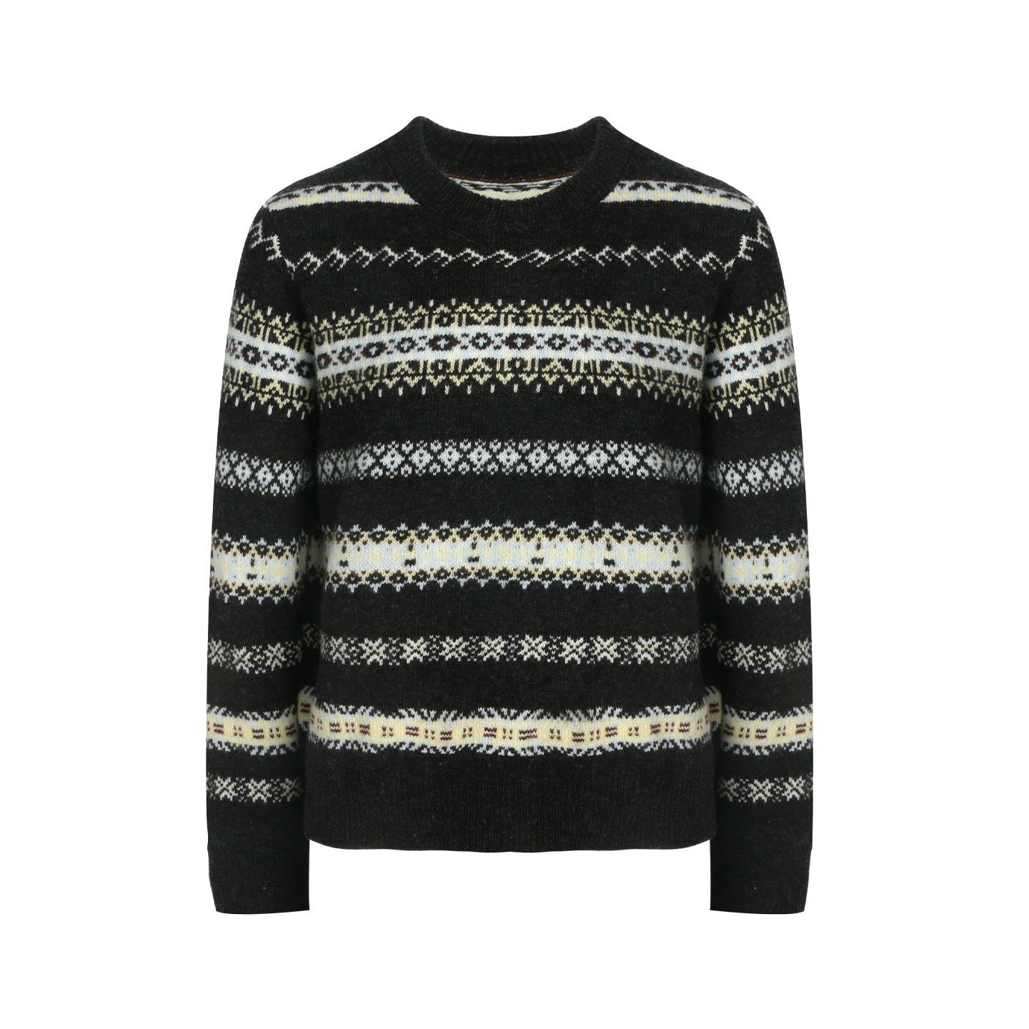 NAPSNAPS_Fair_Isle_Jacquard_Striped_Round_Neck_Fitted_Women&