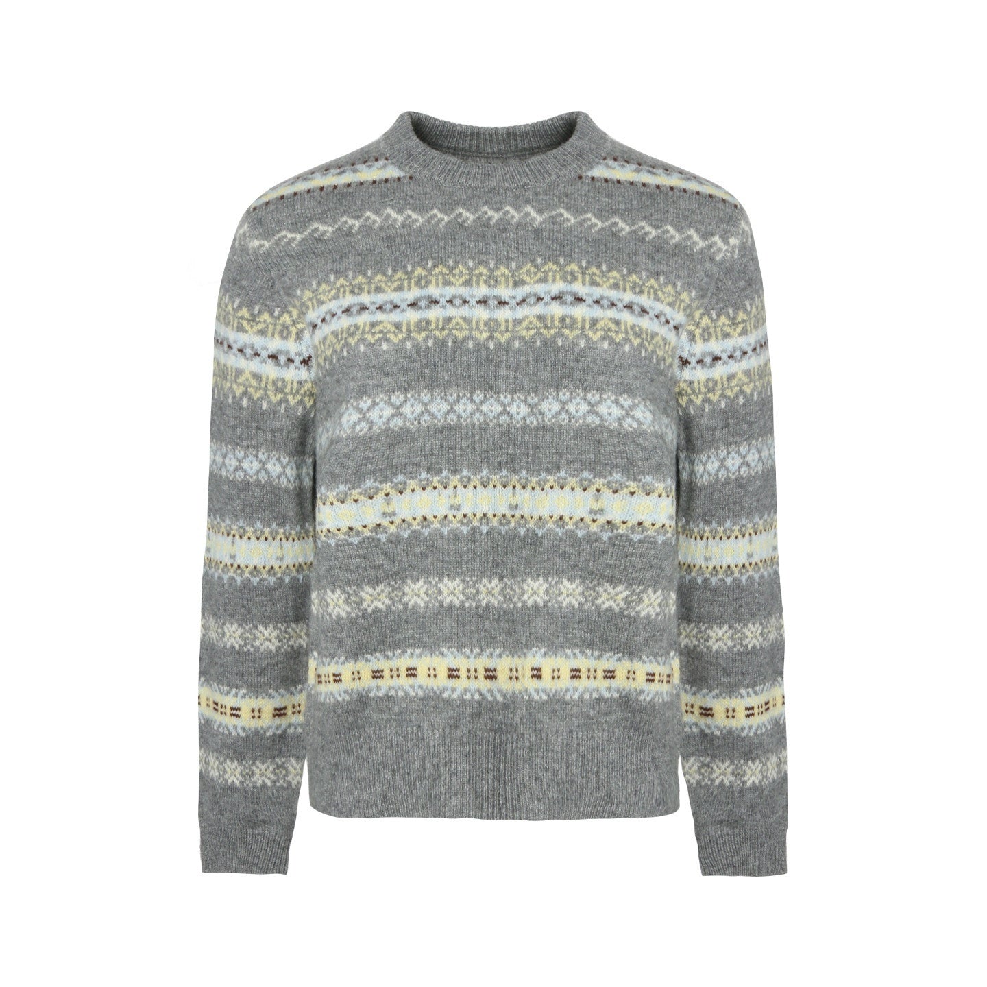 NAPSNAPS_Fair_Isle_Jacquard_Striped_Round_Neck_Fitted_Women&