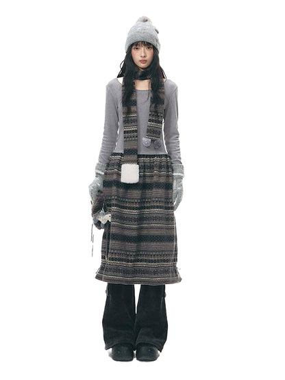 NAPSNAPS Fair Isle Patchwork Knit Slim Crewneck Women&