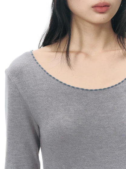 NAPSNAPS Fair Isle Patchwork Knit Slim Crewneck Women&
