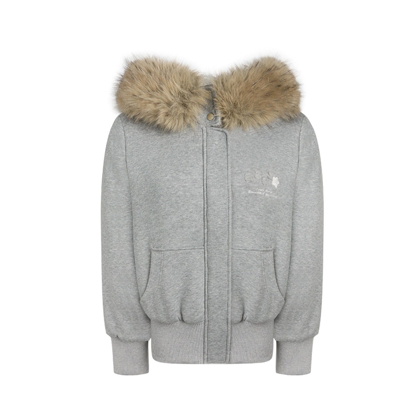 NAPSNAPS_Faux_Fur_Collar_Applique_Embroidery_Zip_Front_Women&