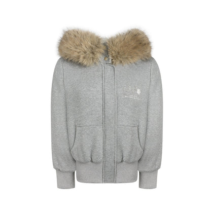 NAPSNAPS_Faux_Fur_Collar_Applique_Embroidery_Zip_Front_Women&
